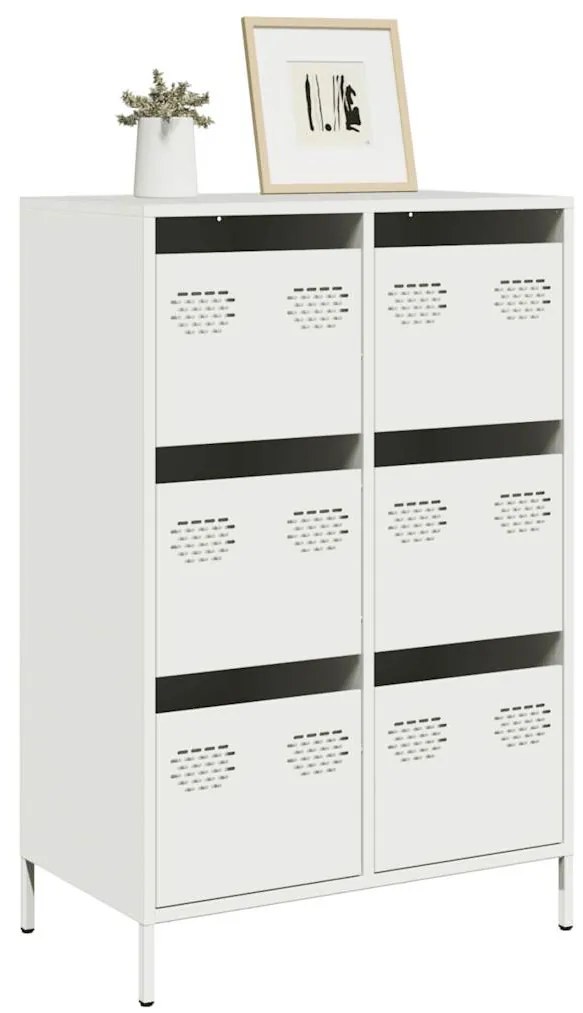 Credenza Bianca 68x39x101,5 Cm İn Acciaio /