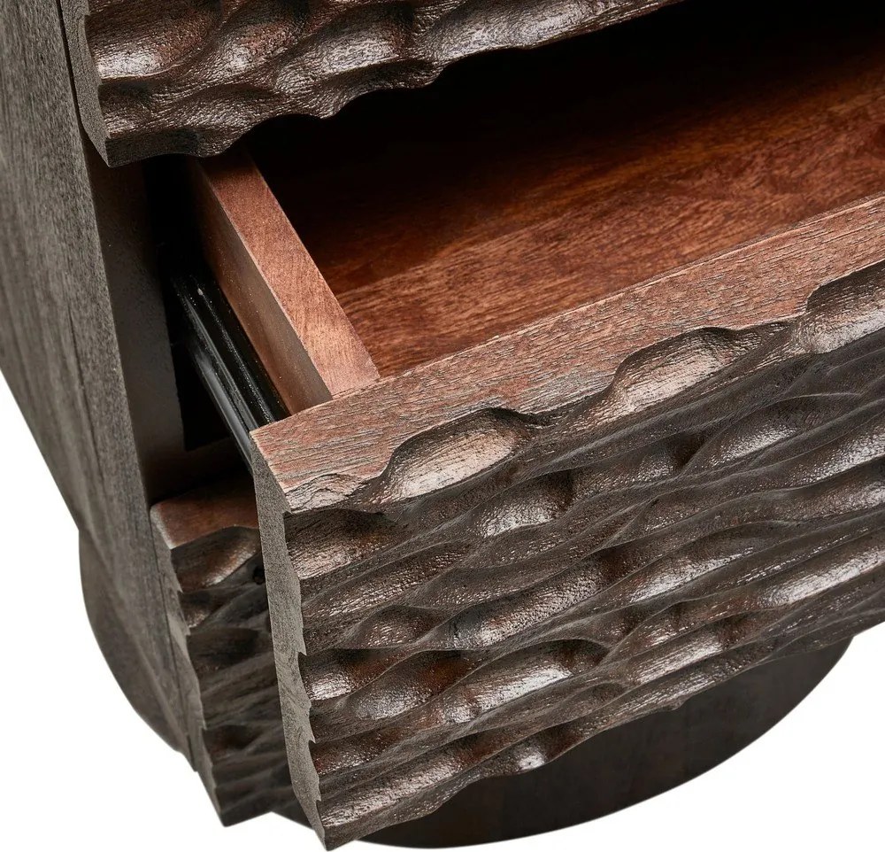 Comodino marrone scuro in mango massiccio Crumble – WOOOD