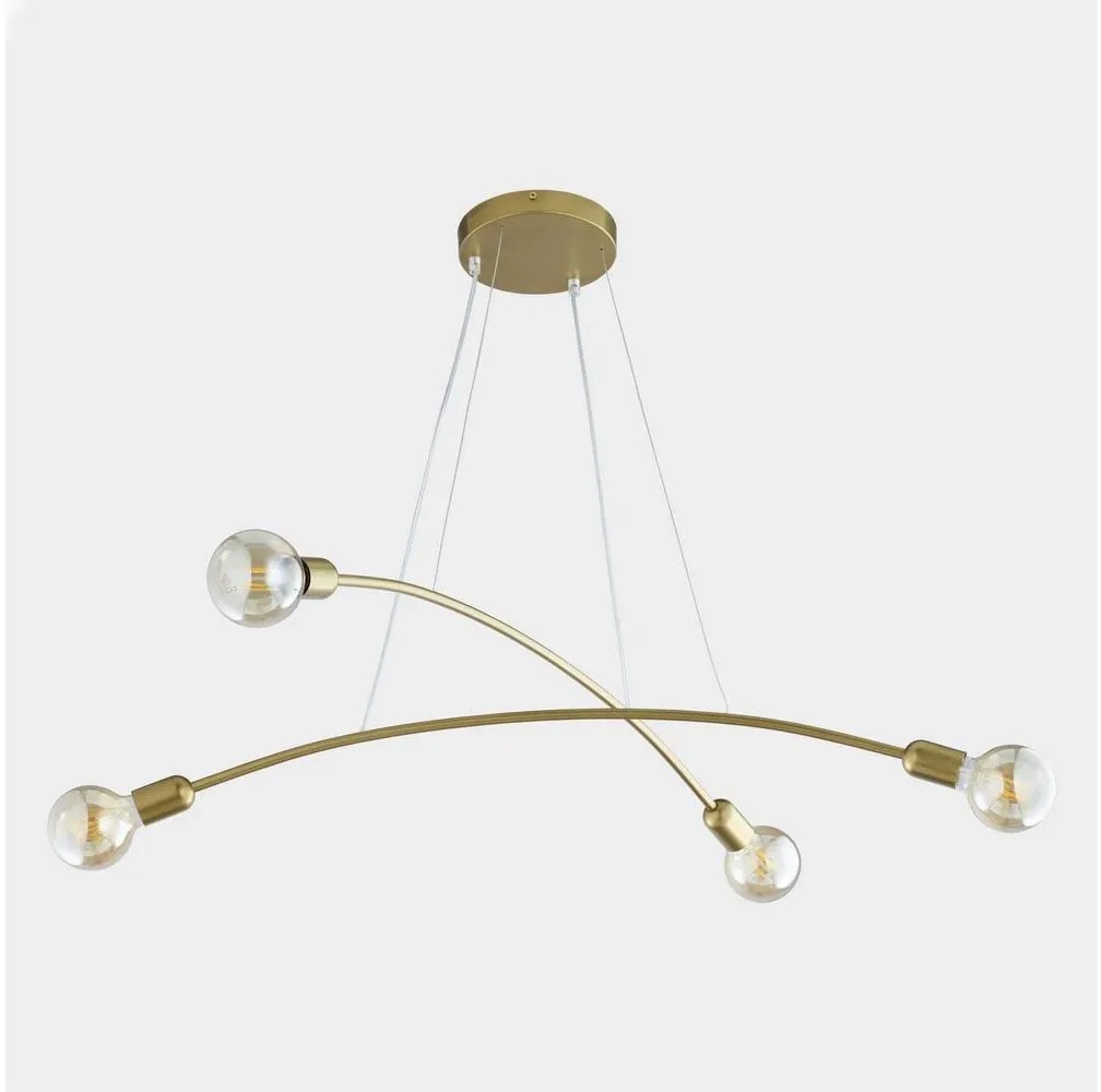 Lampadario a sospensione con filo HELIX 4xE27/60W/230V oro