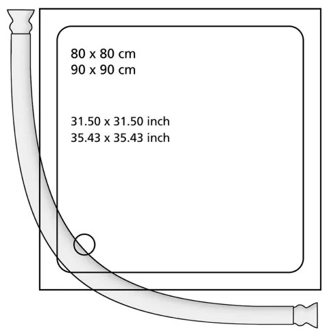 WENKO 19219100 - Asta doccia 80x90 cm bianca