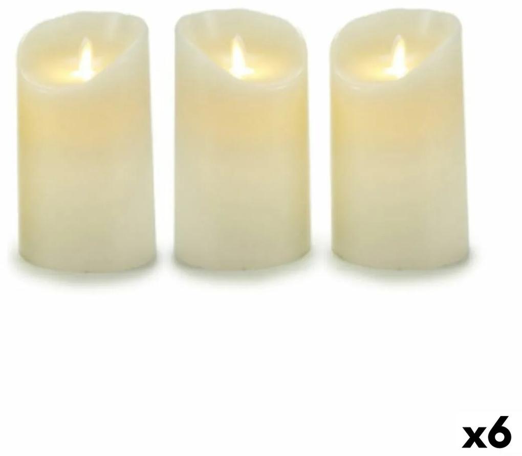 Set di Candele Oscillazione LED Crema 8 x 13 x 8 cm (6 Unità)
