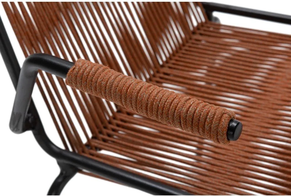 Sedie da pranzo in set color terracotta in metallo con braccioli/impilabili 2 pz Emily – Marckeric