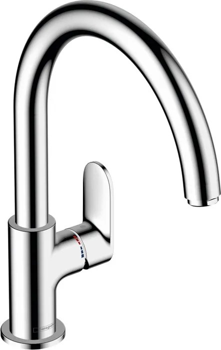 Rubinetto da cucina fisso a collo di cigno Vernis Blend argento cromato lucido HANSGROHE