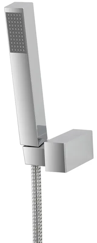 Doccetta quadrata monogetto in ABS cromato