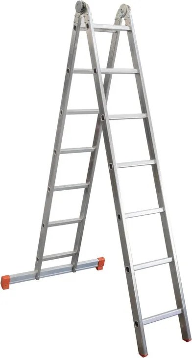 Scala multiposizione FACAL Hobby in alluminio 7 + 7 gradini portata massima 150 kg EN 131 per lavori fino a 5.22 m