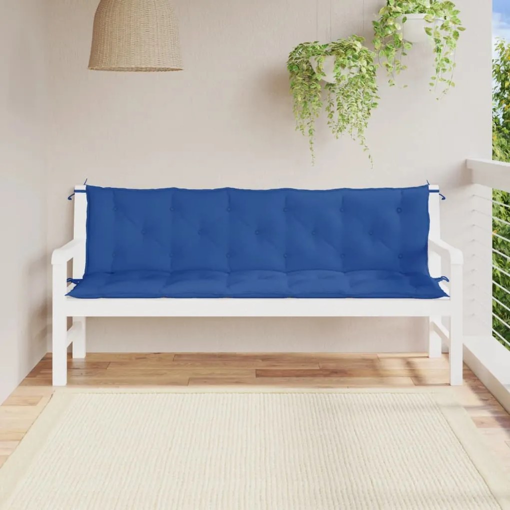 Cuscini Per Panca 2 Pz Blu 180x50x7 Cm İn Tessuto Oxford /