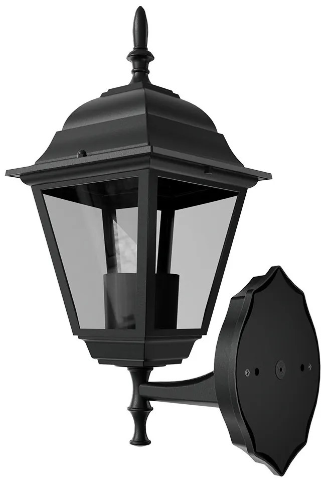 Applique Lanterna da Esterno E27 IP54 Nera - Serie ALFIERI 1A