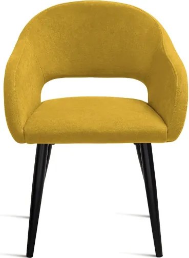 Sedia imbottita in tessuto Giallo con struttura in metallo WEST 2 sedie