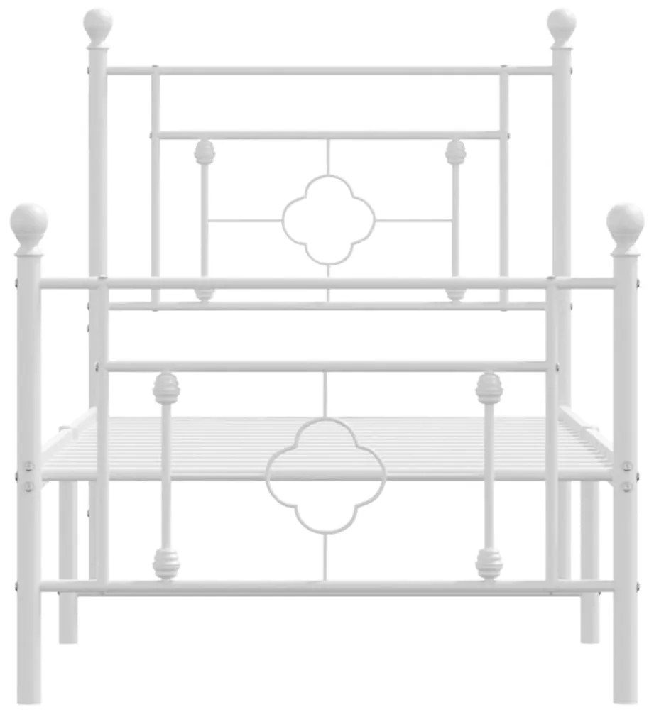 Giroletto con testiera e pediera metallo bianco 80x200 cm