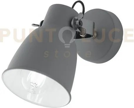 Applique a parete legend grigia e nickel 1 luce attacco e27 12,3x22...