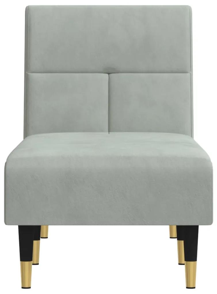 Chaise longue in velluto grigio chiaro