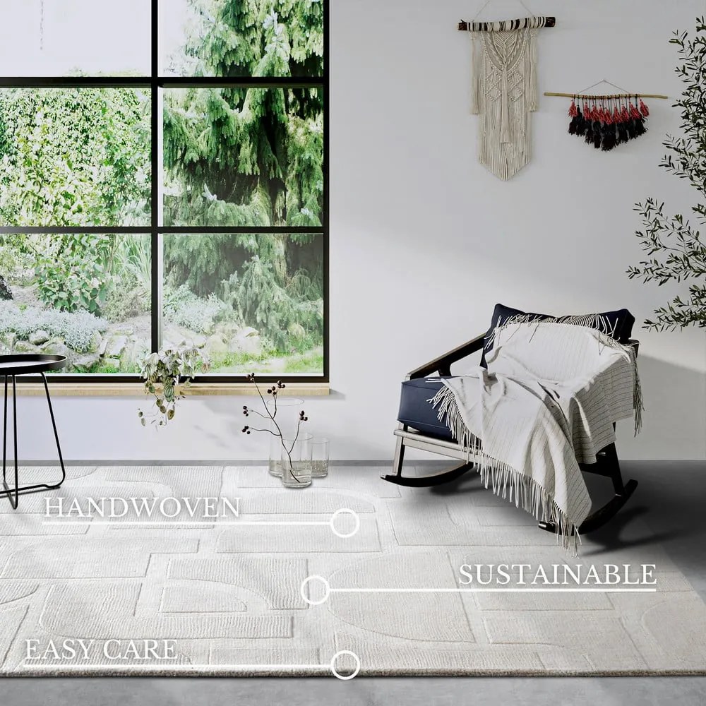Tappeto color crema in lana tessuto a mano 190x280 cm Alexis - Villeroy&Boch