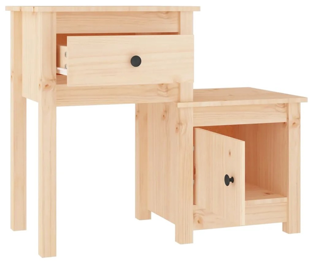 Comodino 79,5x38x65,5 cm in Legno Massello di Pino