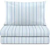 Completo letto singolo righe azzurro