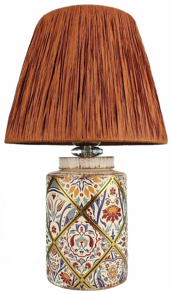 Lampada da tavolo color terracotta con paralume in carta lavorata (altezza totale 40 cm) Alev – Opviq lights