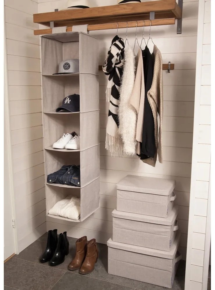 Scatola con coperchio beige in tessuto 45x34x25 cm Soft Storage – Bigso