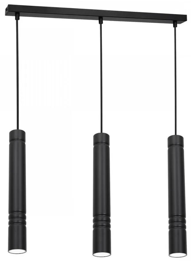 Lampadario su filo IMPLODE 3xGU10/8W/230V nero