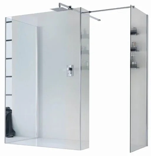 Box doccia walk-in Wens, vetro 6 mm, H 200 cm, profilo cromo