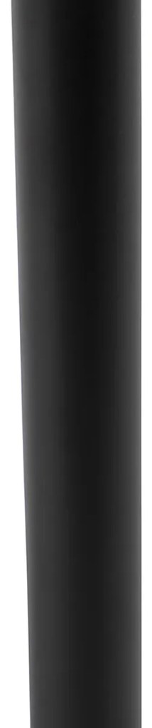 Lampada da tavolo moderna nera con paralume in tessuto marrone chiaro 35cm - Simplo