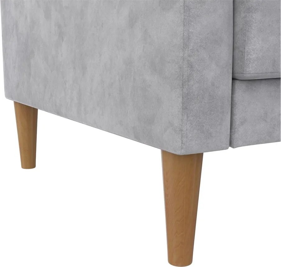 Divano in grigio chiaro allungabile con rivestimento in velluto 207 cm Lilly – Støraa