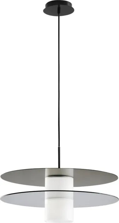 Lampadario Glamour Record cromo paralume bianco E27 ø34cm LUCE AMBIENTE DESIGN