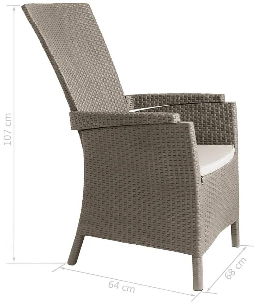 Keter sedie da giardino reclinabili vermont 2 pz cappuccino