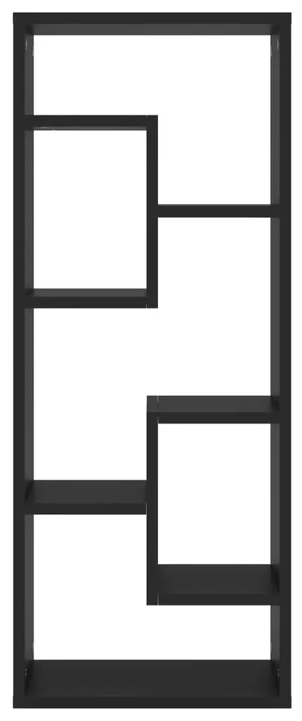 Scaffale a parete nero 36x16x90 cm in legno multistrato