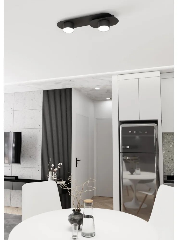Lampada da soffitto in acciaio STILO 2 nera da interno 2xGX53 Colore del corpo Nero