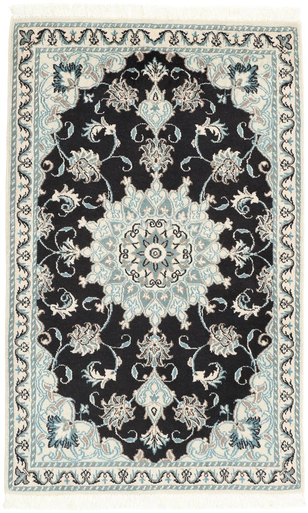 Nain Tappeto persiano 140x90 Blu (Iran) Annodato A Mano