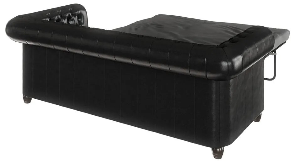 Divano letto nero in similpelle 203 cm York - Ropez