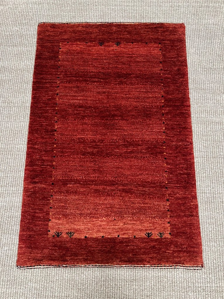 Loribaft Tappeto 90 x 60 Rosso (Iran) Annodato A Mano