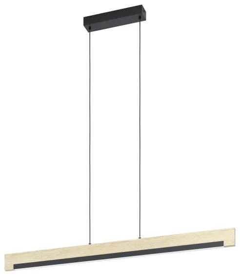 Eglo 901737 - Lampadario a sospensione con filo LED dimmerabile CAMACHO LED/25,5W/230V nero/beige