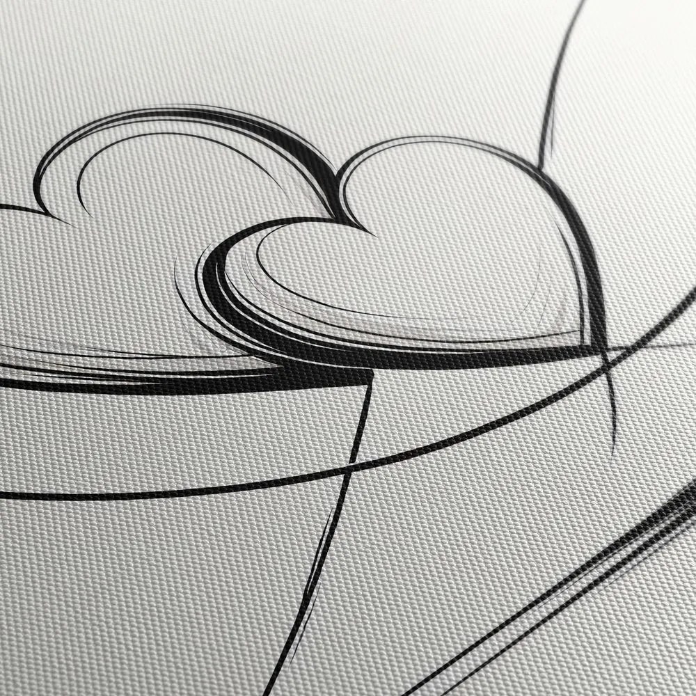 Quadro su tela – Cuori intrecciati in linee