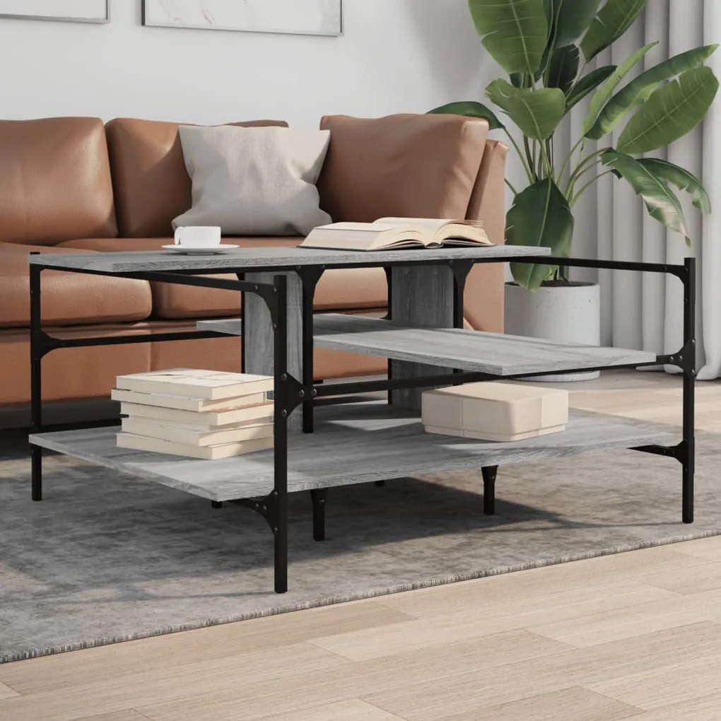 Tavolino Salotto Grigio Sonoma 100x100x48,5cm Legno multistrato /