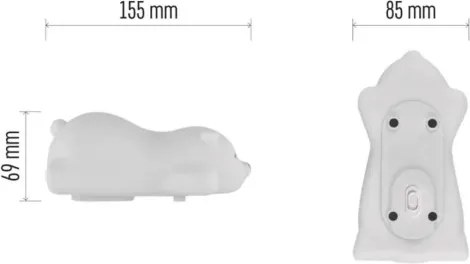 Luce notturna ricaricabile LED RGB, 3,7 V, 1200 mAh, a forma di orsetto