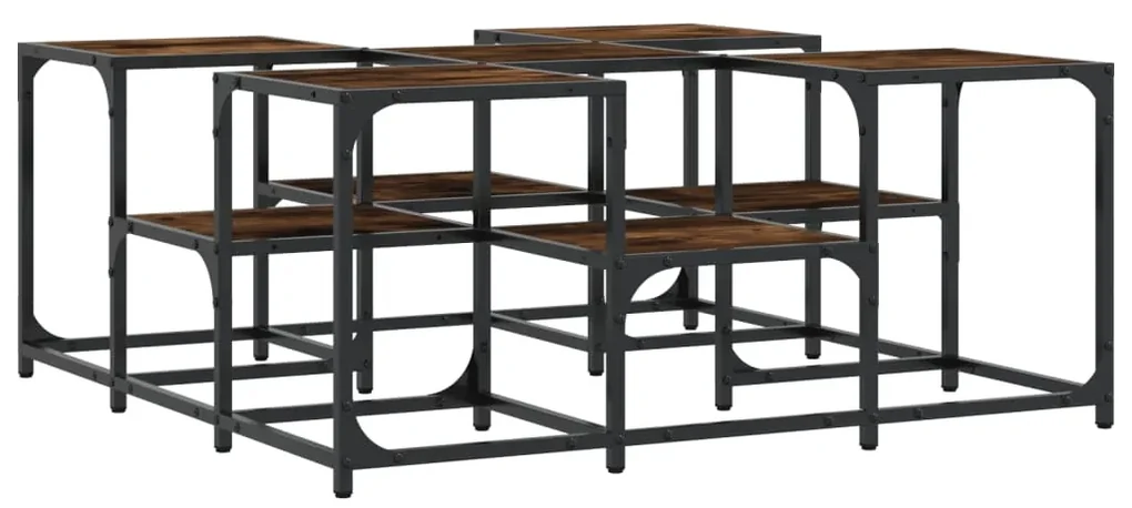 Tavolino da salotto rovere fumo 91x91x40cm in legno multistrato