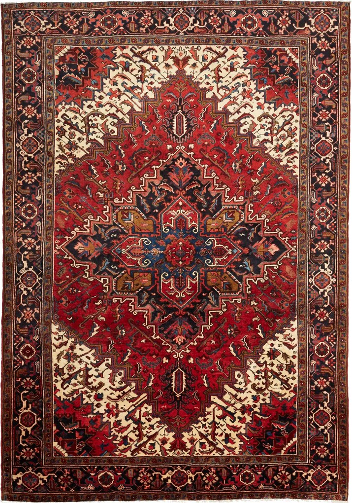Heriz Tappeto persiano 300 x 210 Rosso (Iran) Annodato A Mano