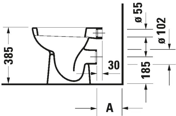 Duravit 21080900002 - WC a pavimento D-CODE in ceramica/bianco lucido