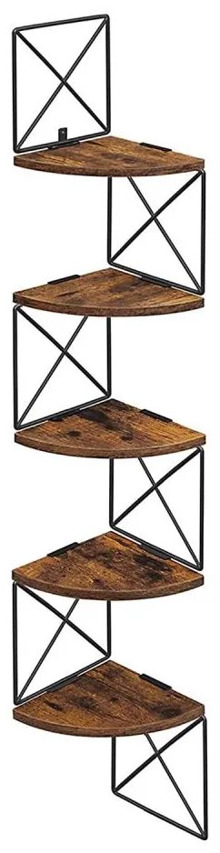 Mensola angolare da parete SNAKE marrone/nero