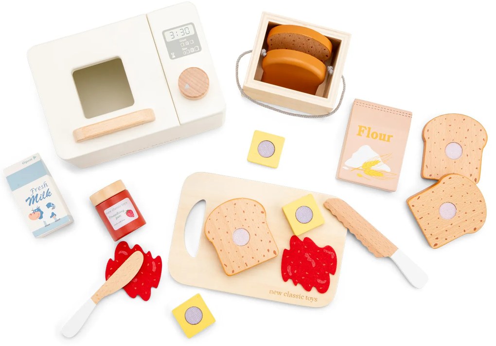 Macchina per il pane in legno con accessori