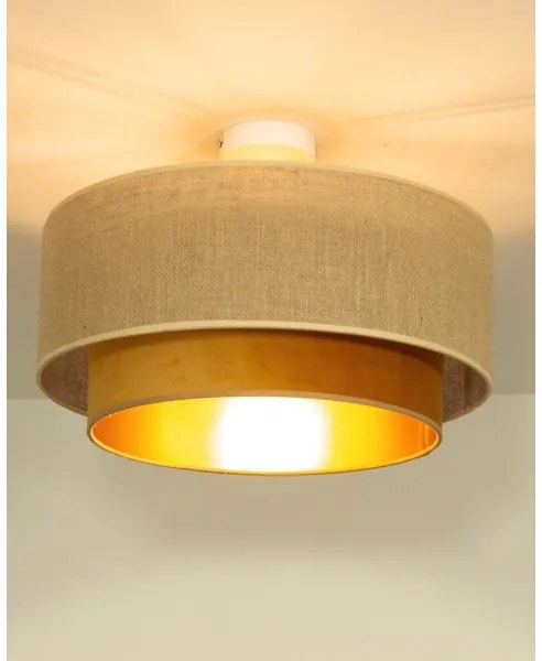 Plafoniera SARTA 1xE27/60W/230V Ø 45 cm rame/iuta