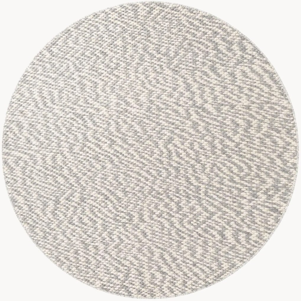 Tappeto rotondo da esterno in lana a pelo corto fatto a mano Lyon