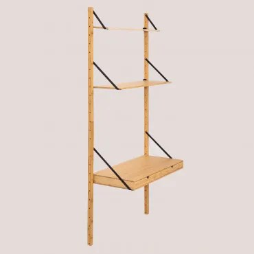 Scaffale da parete modulare in bambù Kolex Nero & Libreria a - Sklum
