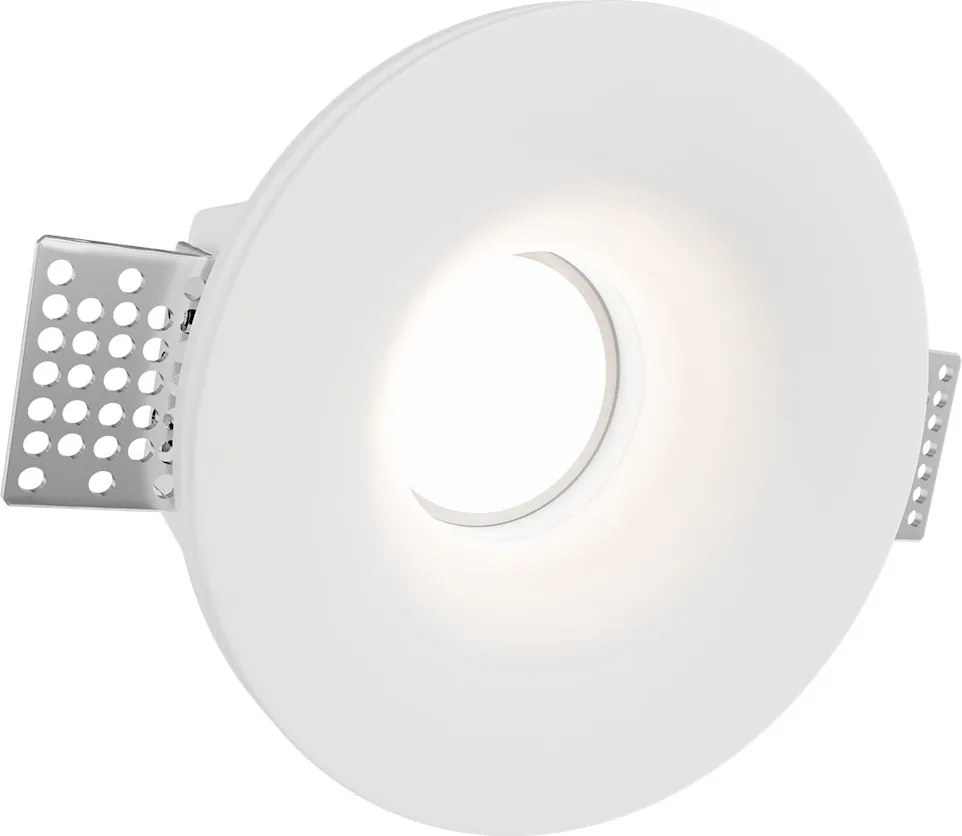 Portafaretto Rotondo Ø130x55mm GU10 in Gesso Pitturabile