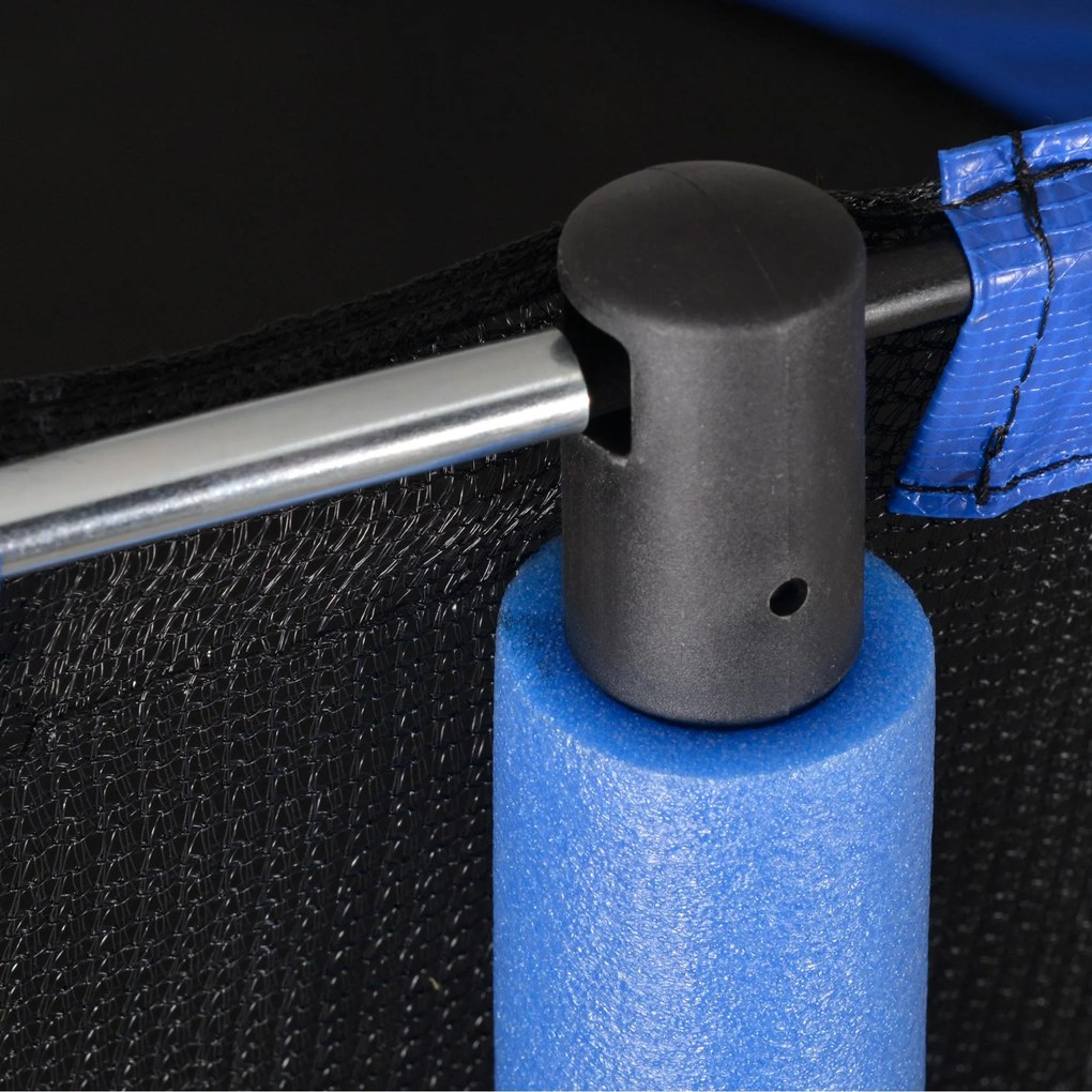 Trampolino Tappeto Elastico Ø244x240 cm con Rete e Bordo Imbottito Blu e Nero...