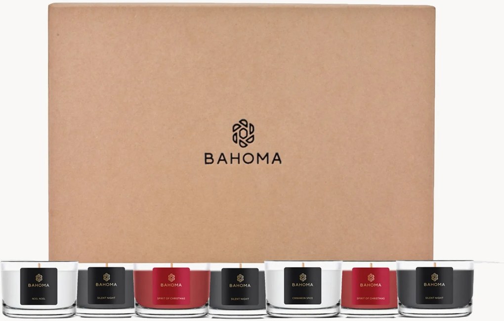 Set di 10 candele profumate fatte a mano Festive (cassis, abete e ambra)