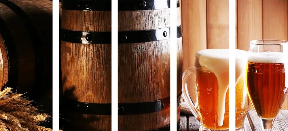 Quadri 5 pezzi – Birra con botte di birra