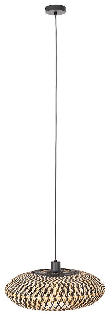 Lampada a sospensione orientale in bambù nero 50 cm - Ostrava