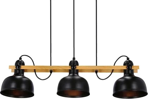 Lampadario a sospensione con filo RENO 3xE27/40W/230V nero/marrone