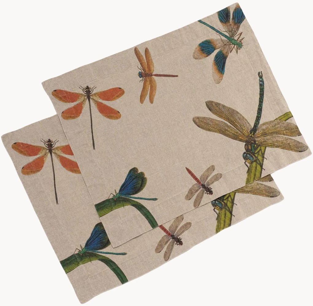 Set di 2 tovagliette in lino Lakeside Dragonflies